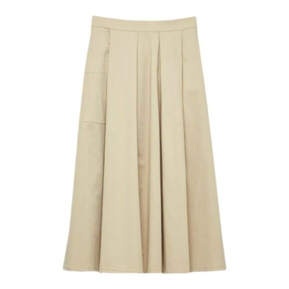 COS A-Line Midi Skirt with Buttons in Beige Size 2 - Picture 3 of 11